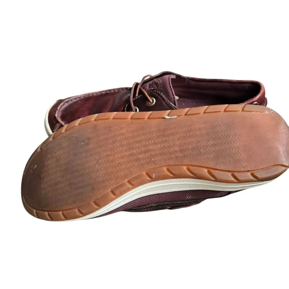 TIMBERLAND 2 Eye Boat Shoes‎ Burgundy Leather Deck Shoes 10.5